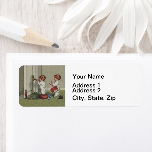 Word wakker met de kerstschattige illustratie van etiket (Insitu)