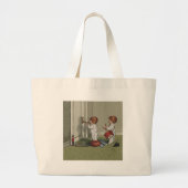 Word wakker met de kerstschattige illustratie van  grote tote bag (Voorkant)
