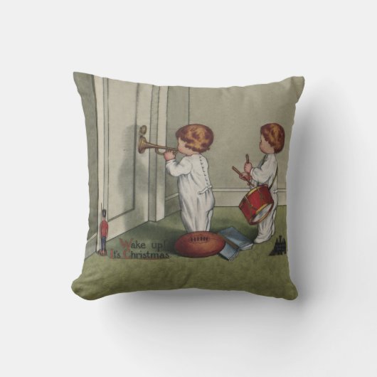 Word wakker met de kerstschattige illustratie van  kussen (Voorkant)