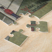 Word wakker met de kerstschattige illustratie van  legpuzzel (Zijkant)