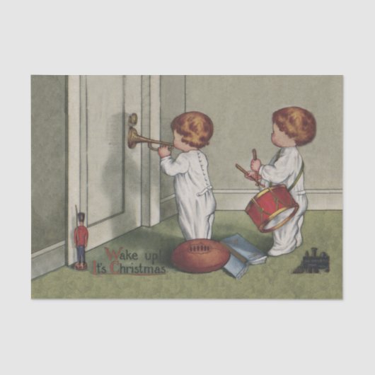 Word wakker met de kerstschattige illustratie van  tissuepapier (Voorkant)