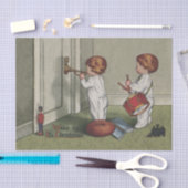 Word wakker met de kerstschattige illustratie van  tissuepapier (Craft)