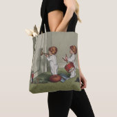 Word wakker met de kerstschattige illustratie van  tote bag (Dichtbij)