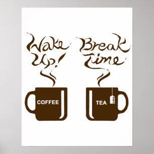 Word wakker, pauze tijd poster