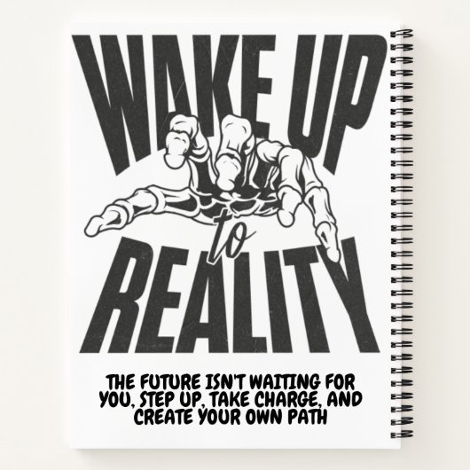 Word wakker van de realiteit notitieboek (Achterkant)