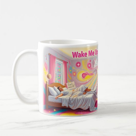 Word wakker voor je gaat Fun Pop Mok (Links)