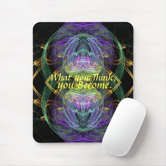 Word wat je denkt dat fractal Art Mousepad Muismat (Met muis)
