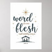 Word werd Flesh Christmas Poster Wall Art (Voorkant)