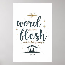 Word werd Flesh Christmas Poster Wall Art