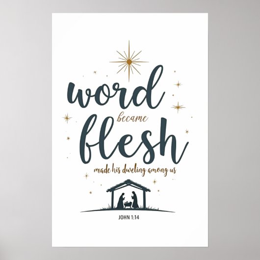 Word werd Flesh Christmas Poster Wall Art (Voorkant)
