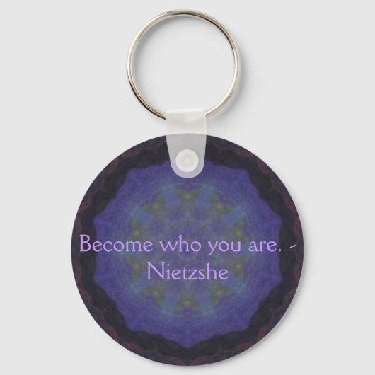 Word wie je bent. - Nietzshe Sleutelhanger (Voorkant)