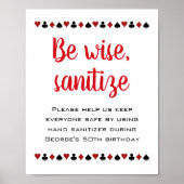 Word Wise Sanitize Las Vegas Casino Birthday Poster (Voorkant)