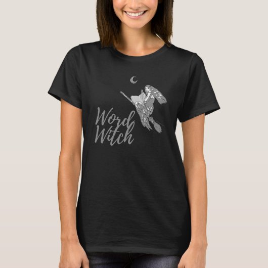 Word Witch T-Shirt - Design 2 (zwart) (Voorkant)