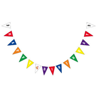 Word World Birthday Flag Banner