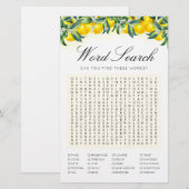 Word Zoeken Lemon Game Vrijgezellenfeest Kaart (Voorkant / Achterkant)