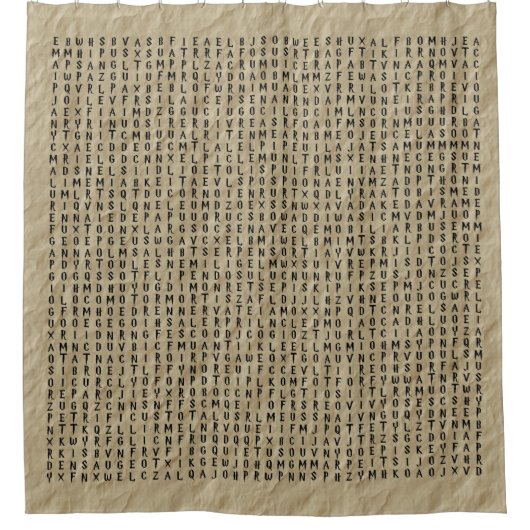 Word Zoeken: Spellen op perkament Douchegordijn (Voorkant)