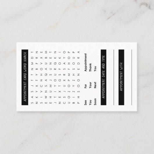 Word Zoekkaart Visitekaartje (Voorkant)
