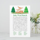 Word-zoekspel in Baby shower bevestigen (Staand voorkant)