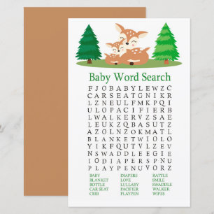 Word-zoekspel in Baby shower bevestigen