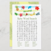 Word-zoekspel in Hawaii Baby shower (Voorkant / Achterkant)