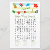 Word-zoekspel in Hawaii Baby shower (Voorkant)