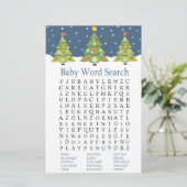 Word-zoekspel met Baby shower met kerstbomen (Staand voorkant)