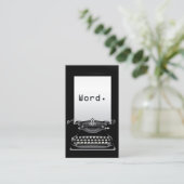 "Word." Zwarte schrijfmachine voor schrijfmachine  Visitekaartje (Staand voorkant)