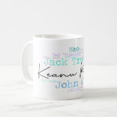 Wordart Keanu met Movie Characters Coffee Mok (Voorkant links)