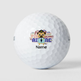 Wordcloud Airplane Pilot Art Golfballen