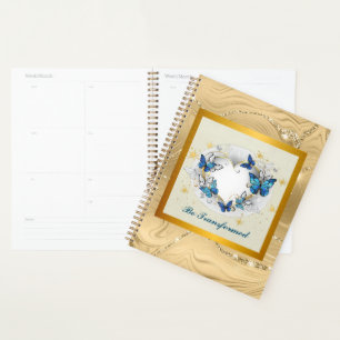 Worden Getransformeerd Citaat Hart en Blauwe Vlind Planner