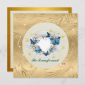 Worden getransformeerd Quote hart en blauwe vlinde Kaart (Voorkant / Achterkant)