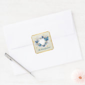 Worden getransformeerd Quote hart en blauwe vlinde Vierkante Sticker (Envelop)