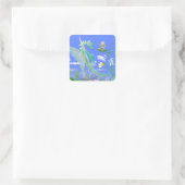 worden meegevoerd vierkante sticker (Tas)
