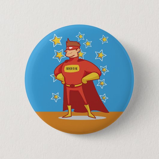 Wordende vader superheld op Vaderdag Ronde Button 5,7 Cm (Voorkant)