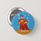 Wordende vader superheld op Vaderdag Ronde Button 5,7 Cm (Voorkant /achterkant)
