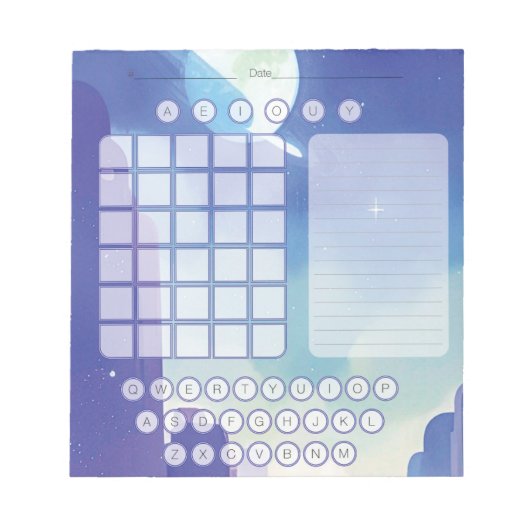 Wordkraatch Pad-laptop — Space Violet Notitieblok (Voorkant)