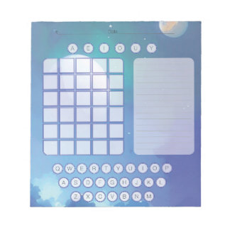 Wordkraatch Pad-laptop - Waterverf in ruimte blauw Notitieblok