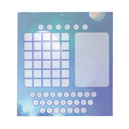 Wordkraatch Pad-laptop - Waterverf in ruimte blauw Notitieblok (Voorkant)