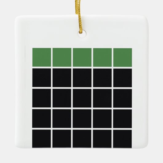 Wordle champ grid keramisch ornament (Voorkant)