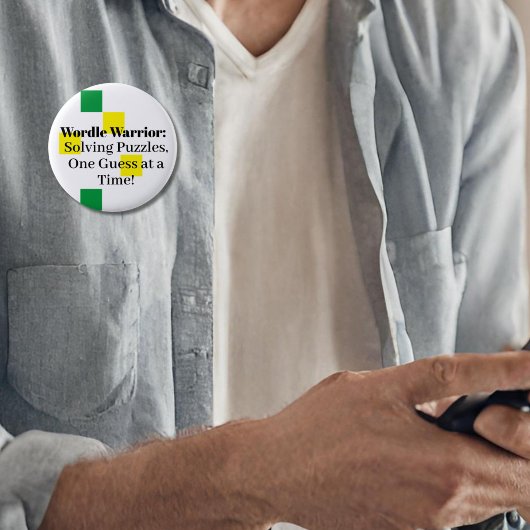 Wordle puzzel oplosser pin badge ronde button 5,7 cm