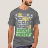 Wordle Puzzle "Miami Beach" T-Shirt (Voorkant)