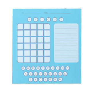 Wordle Scratch Pad Notitieblok - blauw