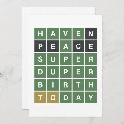 WORDLE verjaardag. Heb een super duper verjaardag. Feestdagenkaart (Voorkant / Achterkant)