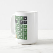 WORDLE verjaardag. Heb een super duper verjaardag. Koffiemok (Voorkant links)