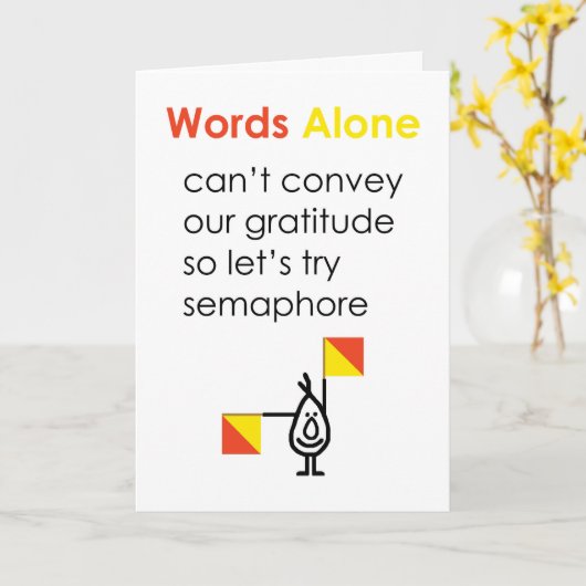 Words Alone A Funny Thank You Poem Kaart (Gele Bloem)