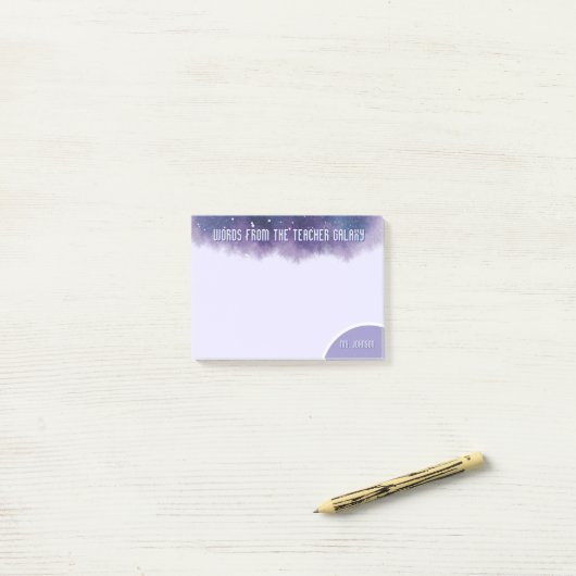 Words From the Teacher Galaxy Customizable Post-it® Notes (Op bureau)