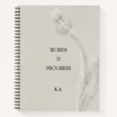 Words in Progress Minimalist Writing Notebook Notitieboek (Voorkant)