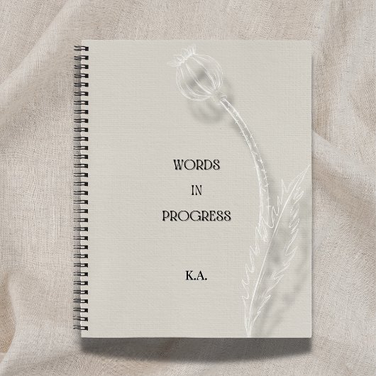 Words in Progress Minimalist Writing Notebook Notitieboek