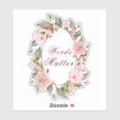 "Words Matter" Bloemen Lijst Sticker (Vel)