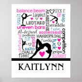 Words of Gymnastics Terminology w/ Monogram Poster (Voorkant)